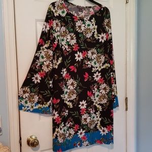 Covington womens floral dress long sleeve  size L